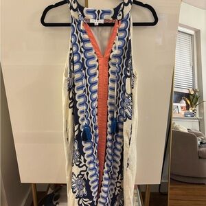 THML Blue and Coral Geometric Dress